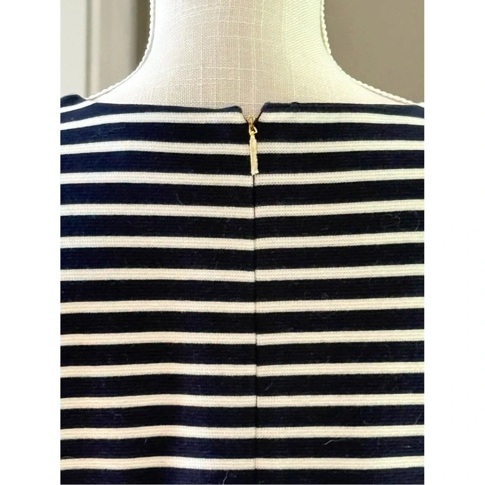 Tory Burch Navy‎ White Striped Button Detail Shift Dress XL